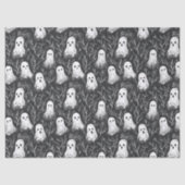  Halloween Ghost Zwart & Wit Patroon Tissuepapier (Voorkant)