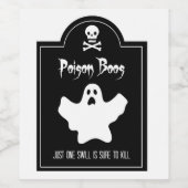 Halloween Ghost Zwart-wit Wijn Etiket (Enkel label)