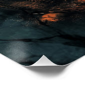 Halloween GhostCat en Jack op Lantern Perfect Poster (Hoek)