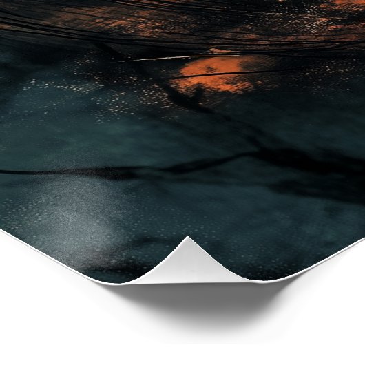 Halloween GhostCat en Jack op Lantern Perfect Poster (Hoek)