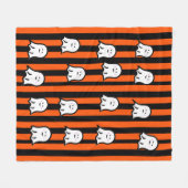 Halloween Ghosts and Stripes Fleece Blanket (Voorkant (Horizontaal))