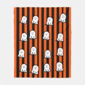Halloween Ghosts and Stripes Fleece Blanket Deken (Voorkant)