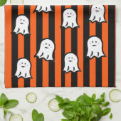 Halloween Ghosts and Stripes Theedoek (Gevouwen)