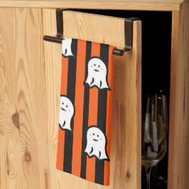 Halloween Ghosts and Stripes Theedoek