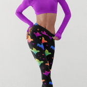 Halloween Ghosts Black Bold Colorful Modern Leggings