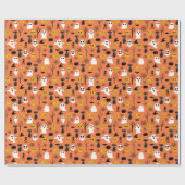 Halloween Ghosts Black Cats Spider Webs Fun Cadeaupapier (Vlak)