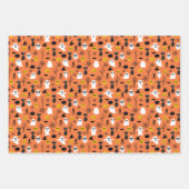 Halloween Ghosts Black Cats Spider Webs Fun Inpakpapier Vel (Voorkant)