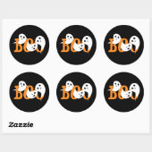 Halloween Ghosts Boo Black Ronde Sticker (Vel)