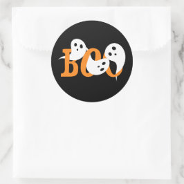 Halloween Ghosts Boo Black Ronde Sticker