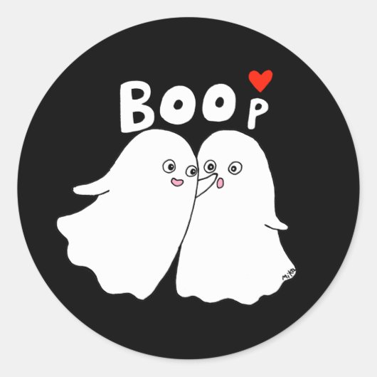 Halloween Ghosts Boo Grappige Ghost Boop gunst Ronde Sticker (Voorkant)