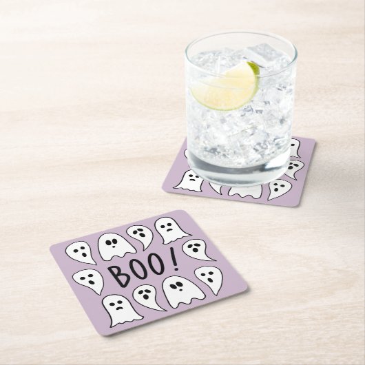 Halloween Ghosts Boo Kartonnen Onderzetters (Insitu)