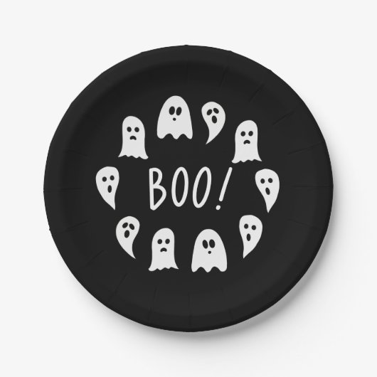 Halloween Ghosts Boo Papieren Bordje (Voorkant)