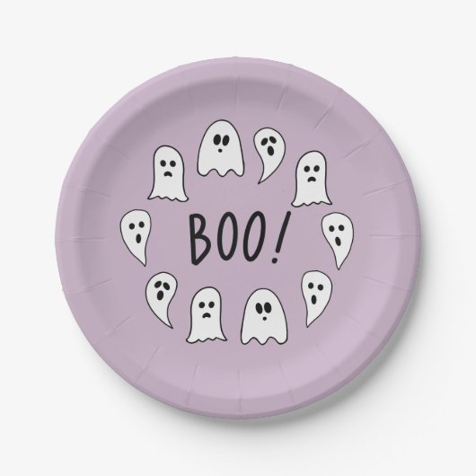 Halloween Ghosts Boo Papieren Bordje (Voorkant)