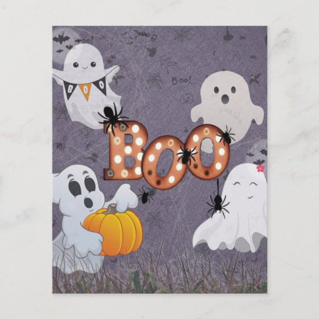 Halloween Ghosts Boo Scrapbook Paper (Voorkant)