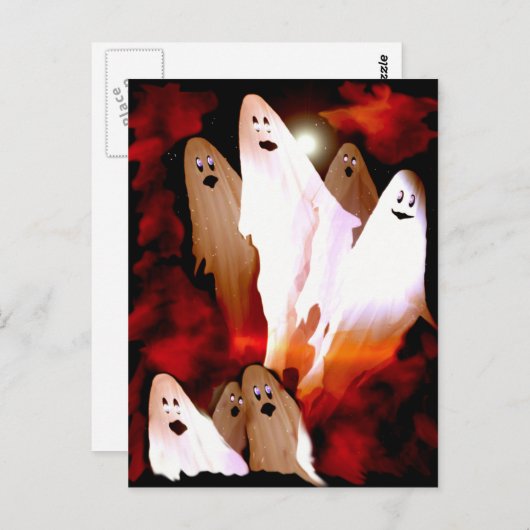 Halloween Ghosts Briefkaart (Voorkant / Achterkant)
