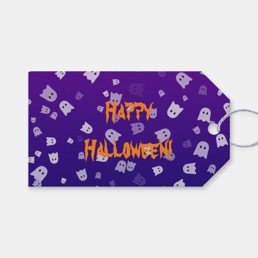 Halloween Ghosts Cadeaulabel (Voorkant (Horizontaal))