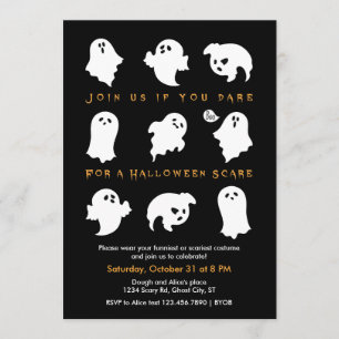 Halloween Ghosts Costume Party Uitnodiging