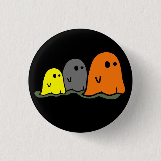 Halloween Ghosts Cute Button (Voorkant)