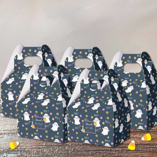 Halloween Ghosts Donkerblauw Baby shower Favor Box Bedankdoosjes