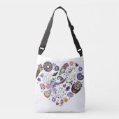 Halloween Ghosts en Pumpkin Clipart Hartvorm Crossbody Tas (Voorkant)