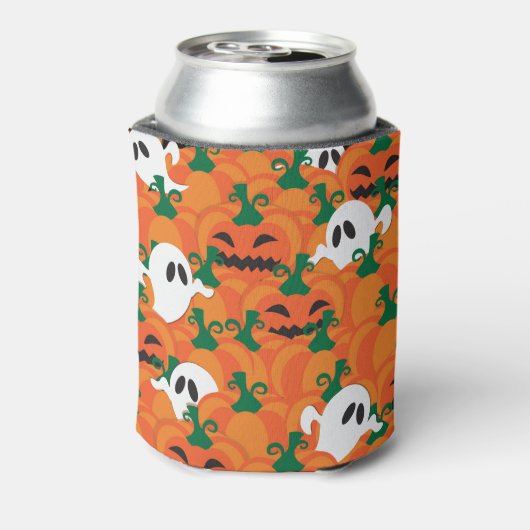 Halloween Ghosts Haunted Pumpkin Patch Blikjeskoeler (Blikje Achterkant)