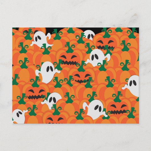 Halloween Ghosts Haunted Pumpkin Patch Briefkaart (Voorkant)