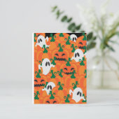 Halloween Ghosts Haunted Pumpkin Patch Briefkaart (Staand voorkant)
