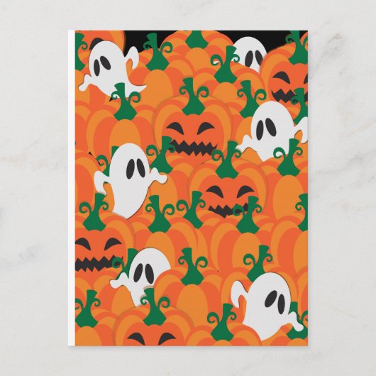 Halloween Ghosts Haunted Pumpkin Patch Briefkaart (Voorkant)
