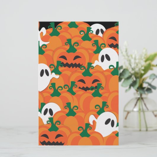 Halloween Ghosts Haunted Pumpkin Patch Briefpapier (Staand voorkant)