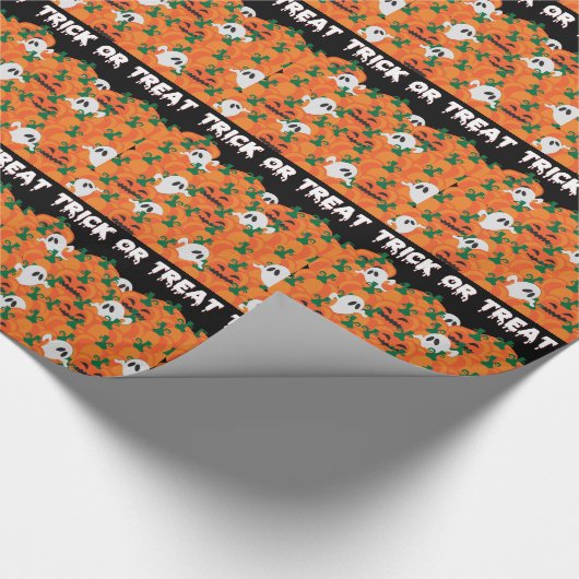 Halloween Ghosts Haunted Pumpkin Patch Cadeaupapier (Hoek)