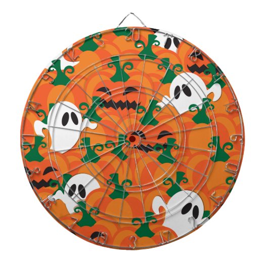 Halloween Ghosts Haunted Pumpkin Patch Dartbord (Voorkant)