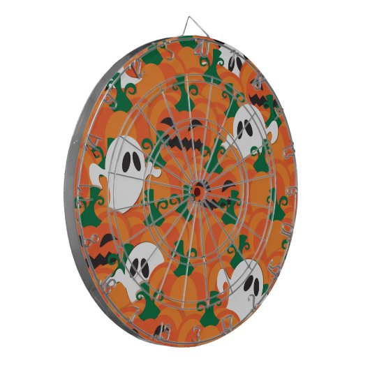 Halloween Ghosts Haunted Pumpkin Patch Dartbord (Voorkant Links)