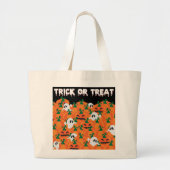 Halloween Ghosts Haunted Pumpkin Patch Grote Tote Bag (Voorkant)