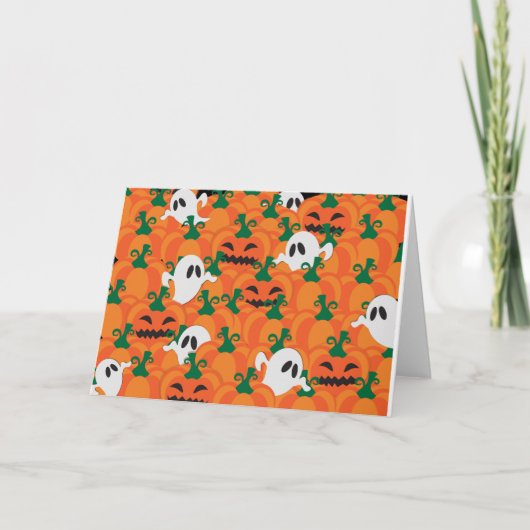 Halloween Ghosts Haunted Pumpkin Patch Kaart (Voorkant)