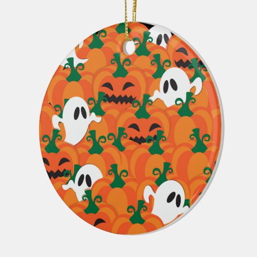 Halloween Ghosts Haunted Pumpkin Patch Keramisch Ornament (Links)