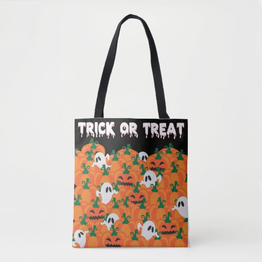 Halloween Ghosts Haunted Pumpkin Patch Large Tas (Voorkant)