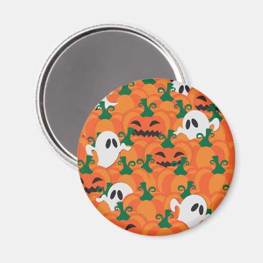 Halloween Ghosts Haunted Pumpkin Patch Magneet (Voorkant / Achterkant)