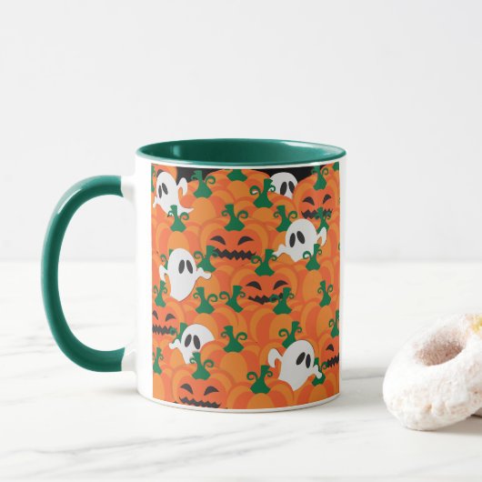Halloween Ghosts Haunted Pumpkin Patch Mok (Met donut)