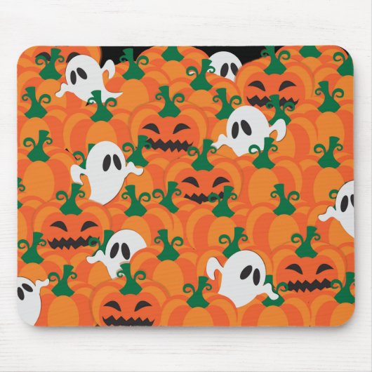 Halloween Ghosts Haunted Pumpkin Patch Muismat (Voorkant)