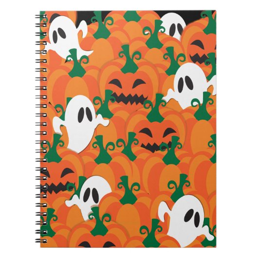 Halloween Ghosts Haunted Pumpkin Patch Notitieboek (Voorkant)