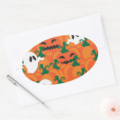 Halloween Ghosts Haunted Pumpkin Patch Ovale Sticker (Envelop)
