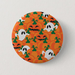 Halloween Ghosts Haunted Pumpkin Patch Ronde Button 5,7 Cm