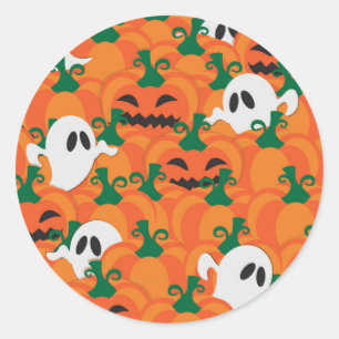 Halloween Ghosts Haunted Pumpkin Patch Ronde Sticker