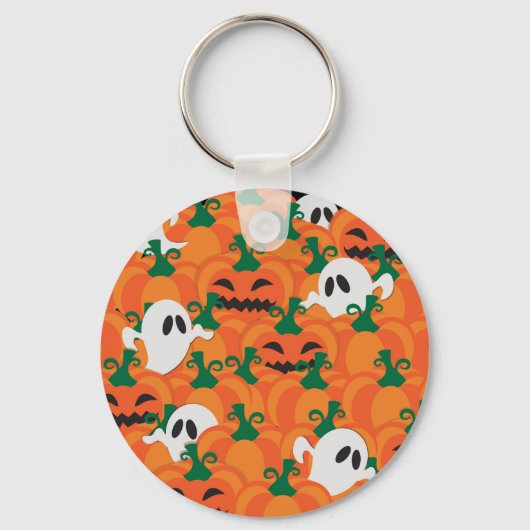 Halloween Ghosts Haunted Pumpkin Patch Sleutelhanger (Voorkant)