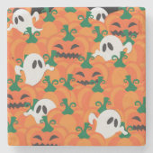 Halloween Ghosts Haunted Pumpkin Patch Stenen Onderzetter (Voorkant)