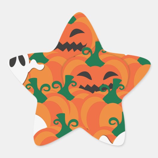 Halloween Ghosts Haunted Pumpkin Patch Ster Sticker (Voorkant)