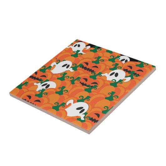 Halloween Ghosts Haunted Pumpkin Patch Tegeltje (Zijkant)