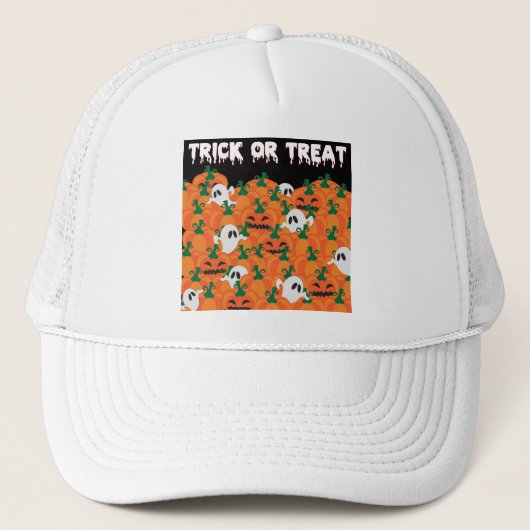 Halloween Ghosts Haunted Pumpkin Patch Trucker Pet (Voorkant)