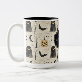  Halloween Ghosts & Jack-O'-Lantern Custom Tweekleurige Koffiemok