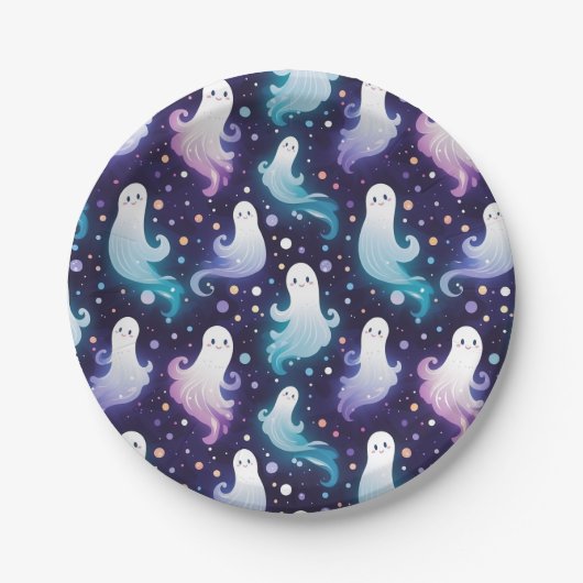 Halloween Ghosts Little Boo! Papieren Bordje (Voorkant)